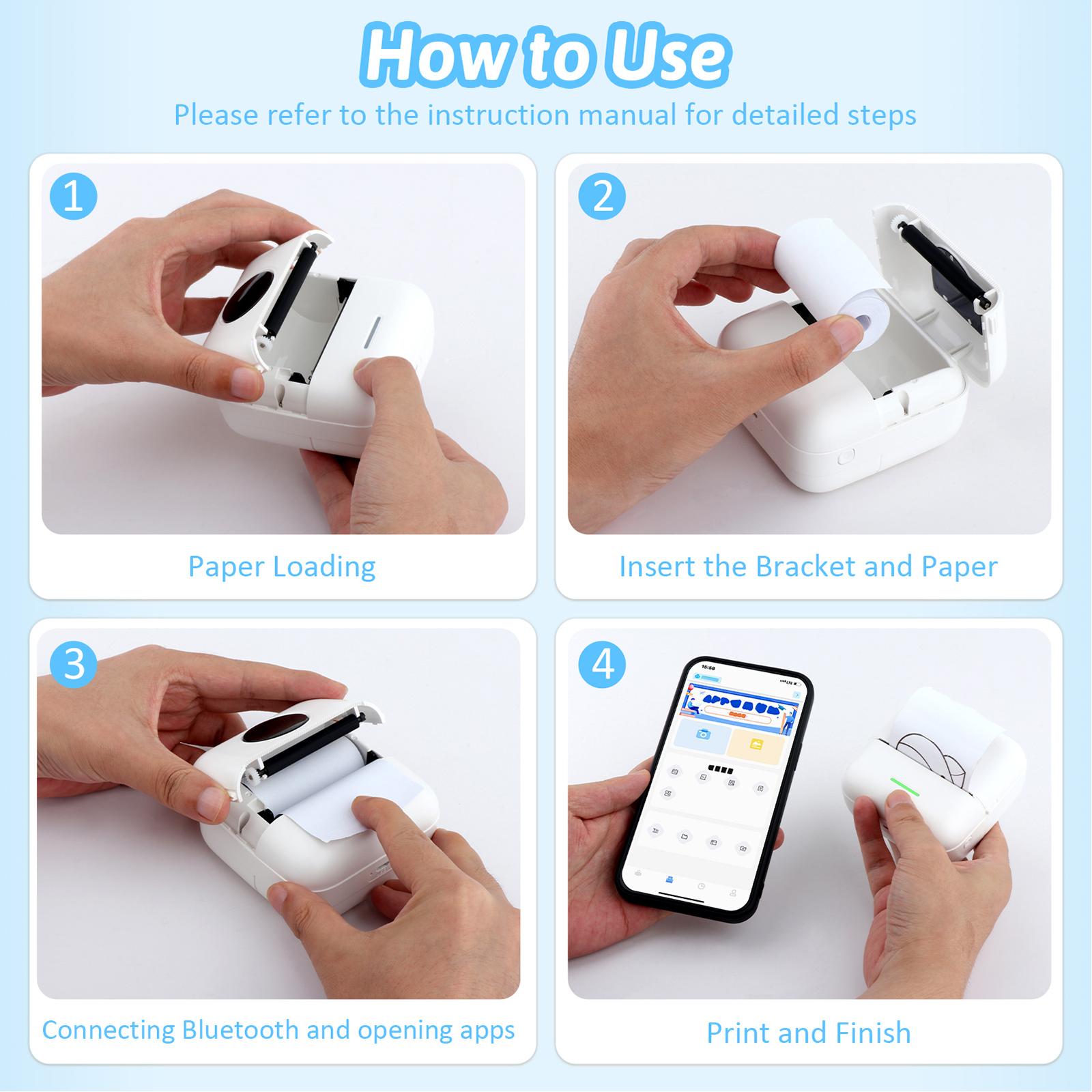 Portable Thermal Printer with  - Printer Paper recension och pris